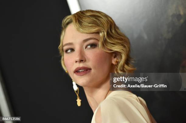 Actress Haley Bennett arrives at the premiere of DreamWorks Pictures and Universal Pictures' 'Thank You for Your Service' at Regal LA Live Stadium 14...