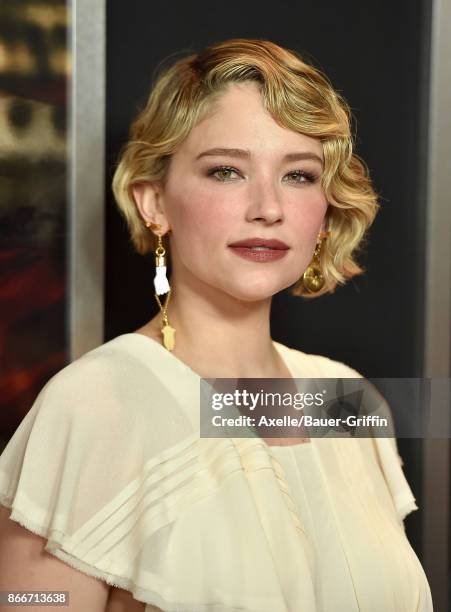 Actress Haley Bennett arrives at the premiere of DreamWorks Pictures and Universal Pictures' 'Thank You for Your Service' at Regal LA Live Stadium 14...