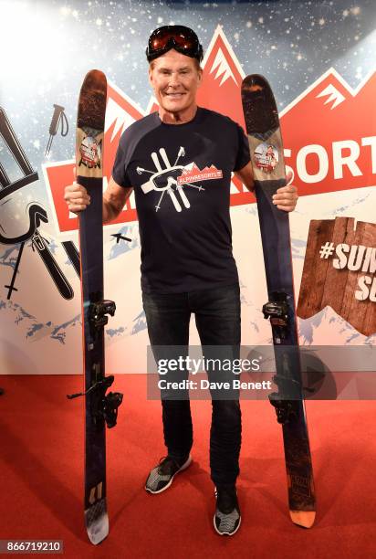 David Hasselhoff attends London Ski & Snowboard Show. ALPINRESORTS.com brings the Hero Hoff Snow to the London Ski & Snowboard Show on October 26,...