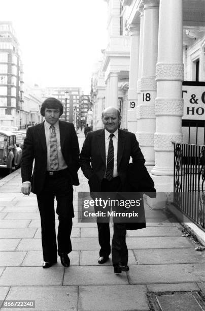 Manager Terry Venables and Chairman Jim Gregory of Queens Park Rangers F.C went to the Football Association HQ in Lancaster Gate to lodge their...