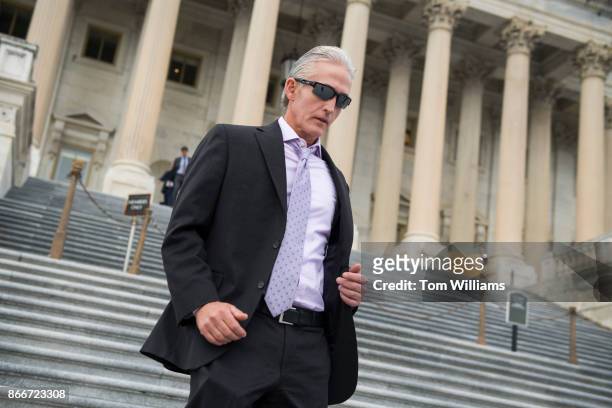 Rep. Trey Gowdy, R-S.C., left, leaves the Capitol after the House passed a fiscal 2018 budget resolution on October 26, 2017.