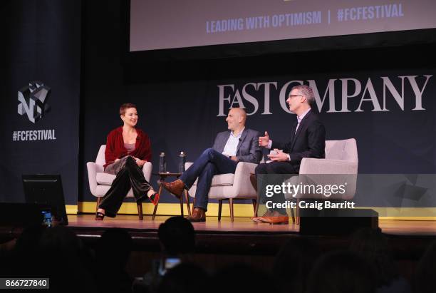 Actress Kate Hudson, President & CEO, Walmart.com Marc Lore and Robert Safian of Fast Company speak onstage for Listen To Your Customers: Lessons...