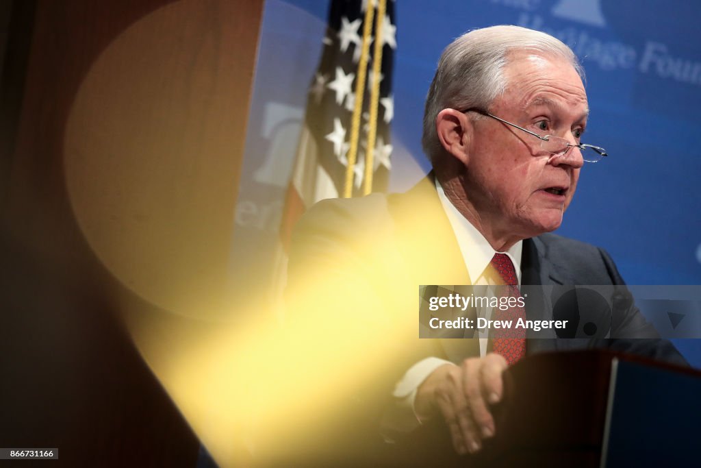 Attorney General Jeff Sessions Delivers Address At The Heritage Foundation