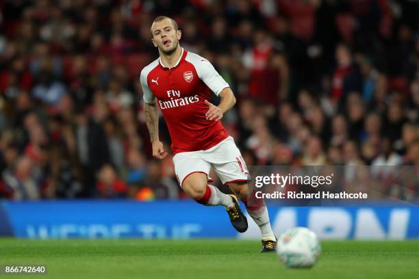 Jack Wilshere of Arsenal in action during the Carabao Cup Fourth Round match between Arsenal and Norwich City at Emirates Stadium on October 24, 2017...