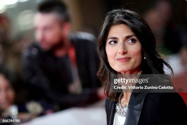 Mayor of Rome Virginia Raggi walks a red carpet for 'Hostiles' during the 12th Rome Film Fest at Auditorium Parco Della Musica on October 26, 2017 in...