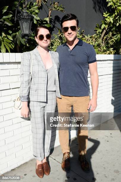 Sarah Roberts and Finn Wittrock attend CFDA/Vogue Fashion Fund Show and Tea at Chateau Marmont at Chateau Marmont on October 25, 2017 in Los Angeles,...