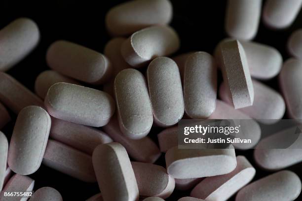 Vitamin B12 pills are displayed on October 26, 2017 in San Anselmo, California. According to a report in the Journal of Clinical Oncology, people who...