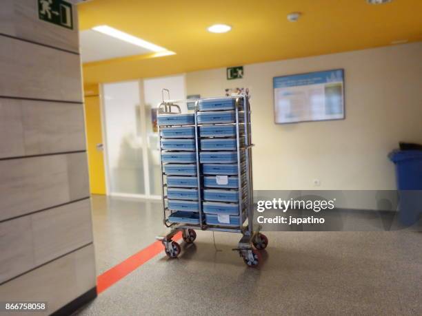 trays of food for the sick in a hospital - streptomyces stock pictures, royalty-free photos & images