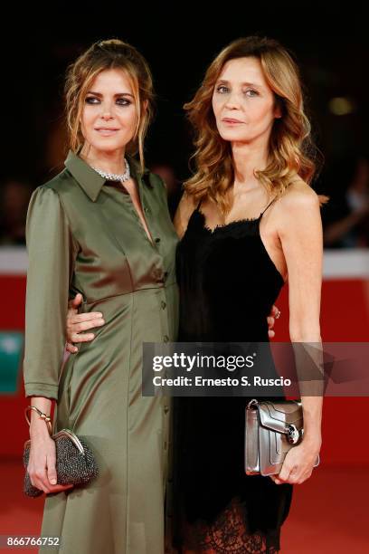 Elisabetta Pellini and Eliana Miglio walk a red carpet for 'Hostiles' during the 12th Rome Film Fest at Auditorium Parco Della Musica on October 26,...