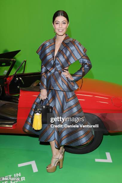 Alessandra Mastronardi attends 'Fendi Studios' exhibition opening night during the 12th Rome Film Fest at Palazzo Della Civilta' Italiana on October...