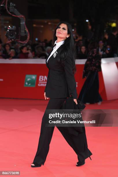 Pamela Prati walks a red carpet for Hostiles during the 12th Rome Film Fest at Auditorium Parco Della Musica on October 26, 2017 in Rome, Italy.