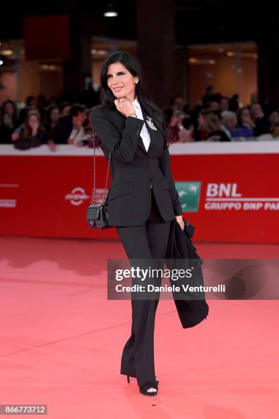 Pamela Prati walks a red carpet for Hostiles during the 12th Rome Film Fest at Auditorium Parco Della Musica on October 26, 2017 in Rome, Italy.