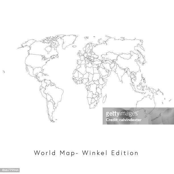 world map winkel edition - winkel stock illustrations