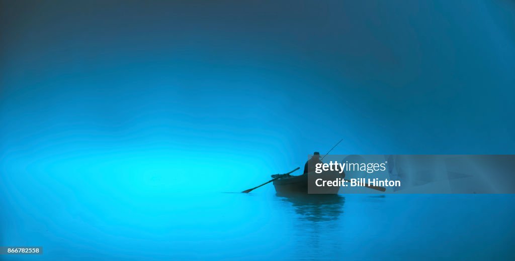 Blue lake twilight