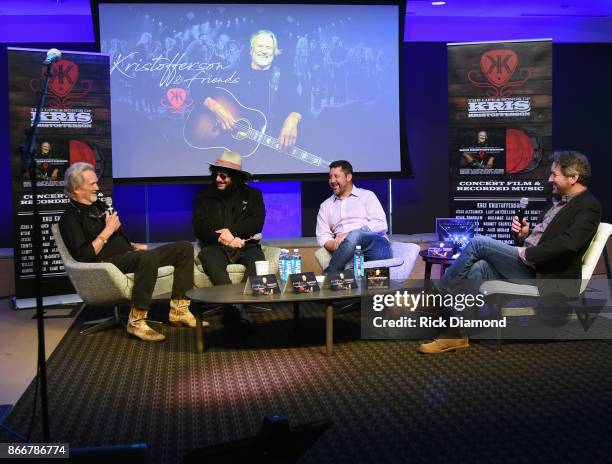 Kris Kristofferson, Recording Artist/Producer Don Was, Keith Wortman Blackbird Productions and Joseph Hudak Rolling Stone attend A Look Into The Life...