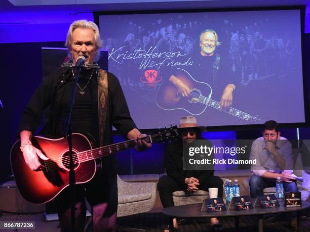 Kris Kristofferson performs during A Look Into The Life & Songs Of Kris Kristofferson on The Steps at WME on October 26, 2017 in Nashville, Tennessee.