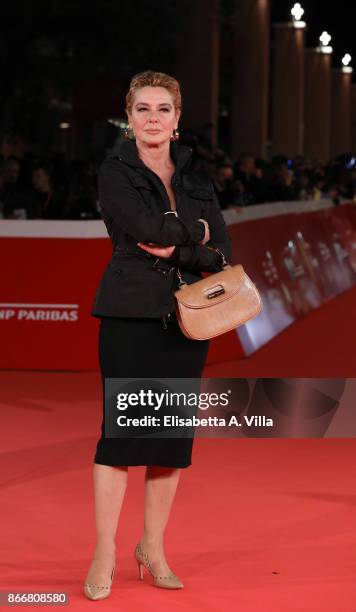 Monica Guerritore walks a red carpet for Hostiles during the 12th Rome Film Fest at Auditorium Parco Della Musica on October 26, 2017 in Rome, Italy.