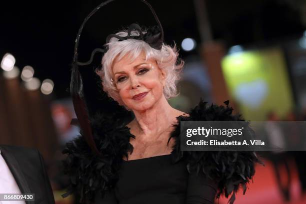 Marina Ripa Di Meana walks a red carpet for Hostiles during the 12th Rome Film Fest at Auditorium Parco Della Musica on October 26, 2017 in Rome,...