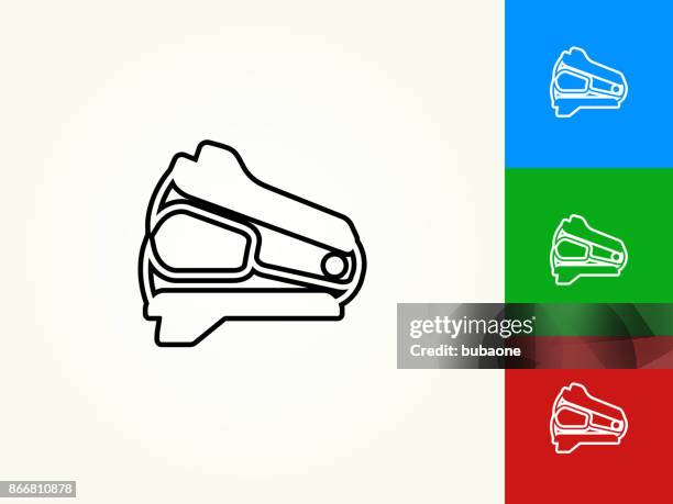 ilustrações de stock, clip art, desenhos animados e ícones de staple remover black stroke linear icon - removedor de agrafos