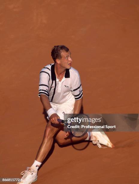 Andrei Medvedev of Ukraine in action during the French Open Tennis Championships at the Stade Roland Garros circa May 1995 in Paris, France.