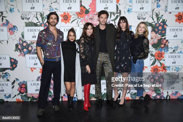 Clint Mauro,Alice Belaidi,Elsa Zylberstein,Francisco Lachowski,Jessianne Lachowski and Margot Bancilhon attend ERDEM X H&M Paris Collection Launch at...