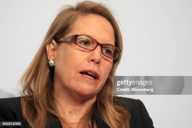 Elena Conterno, president of the National Fishing Association, speaks during the Americas Society/Council of the Americas 2017 Latin American Cities...