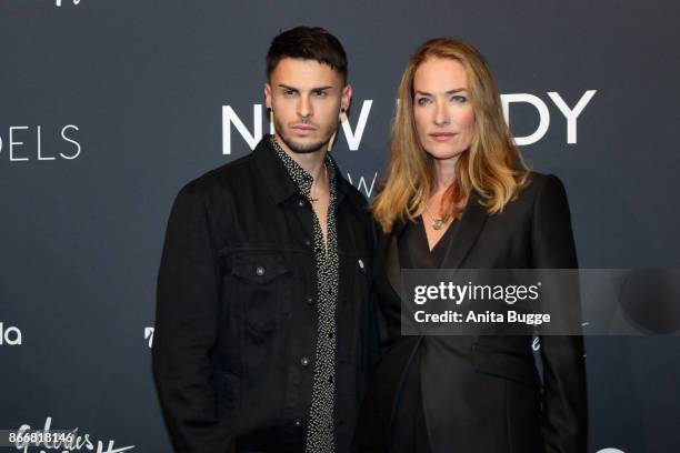 Baptiste Giabiconi and Tanja Patitz attend the 'New Body Award by McFit Models' at Tempodrom on October 26, 2017 in Berlin, Germany.