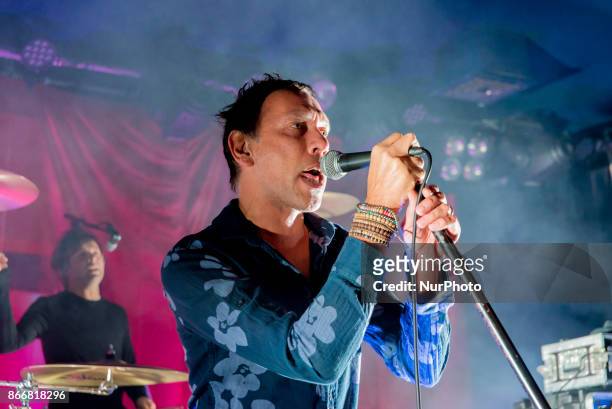 British indie rock band Shed Seven perform on stage for an intimate show at the Scala, London on October 26, 2017. The band has released a brand new...