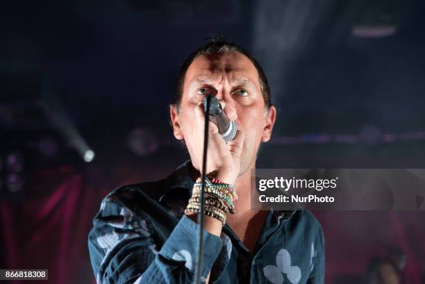 British indie rock band Shed Seven perform on stage for an intimate show at the Scala, London on October 26, 2017. The band has released a brand new...