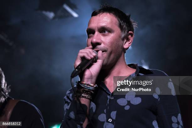 British indie rock band Shed Seven perform on stage for an intimate show at the Scala, London on October 26, 2017. The band has released a brand new...