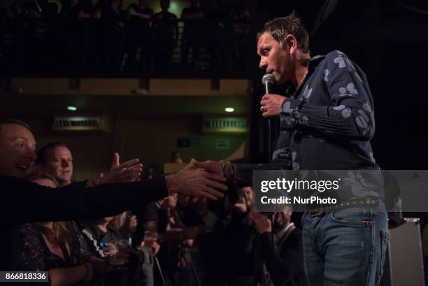 British indie rock band Shed Seven perform on stage for an intimate show at the Scala, London on October 26, 2017. The band has released a brand new...