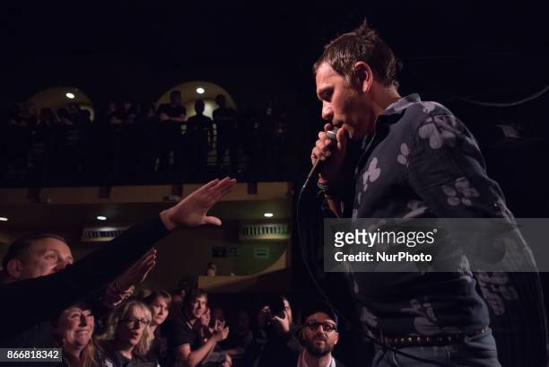 British indie rock band Shed Seven perform on stage for an intimate show at the Scala, London on October 26, 2017. The band has released a brand new...