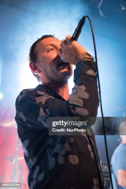 British indie rock band Shed Seven perform on stage for an intimate show at the Scala, London on October 26, 2017. The band has released a brand new...