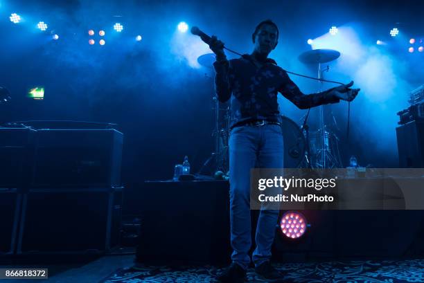 British indie rock band Shed Seven perform on stage for an intimate show at the Scala, London on October 26, 2017. The band has released a brand new...