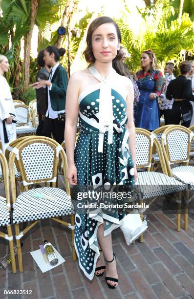 Zoe Lister-Jones attends CFDA/Vogue Fashion Fund Show and Tea at Chateau Marmont at Chateau Marmont on October 25, 2017 in Los Angeles, California.