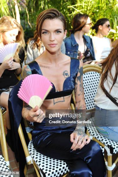 Ruby Rose attends CFDA/Vogue Fashion Fund Show and Tea at Chateau Marmont at Chateau Marmont on October 25, 2017 in Los Angeles, California.