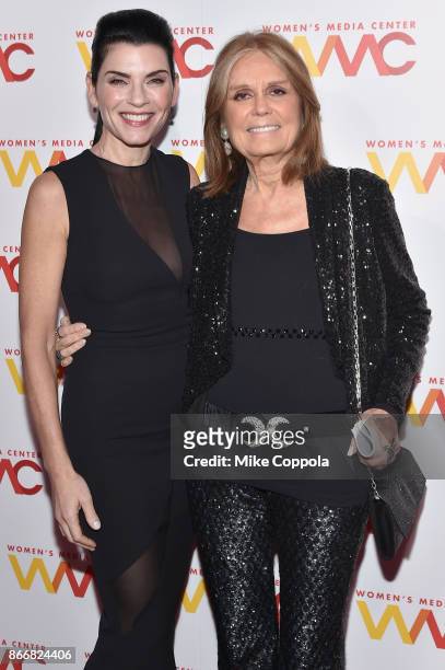 Julianna Margulies and Gloria Steinem attend the Women's Media Center 2017 Women's Media Awards at Capitale on October 26, 2017 in New York City.