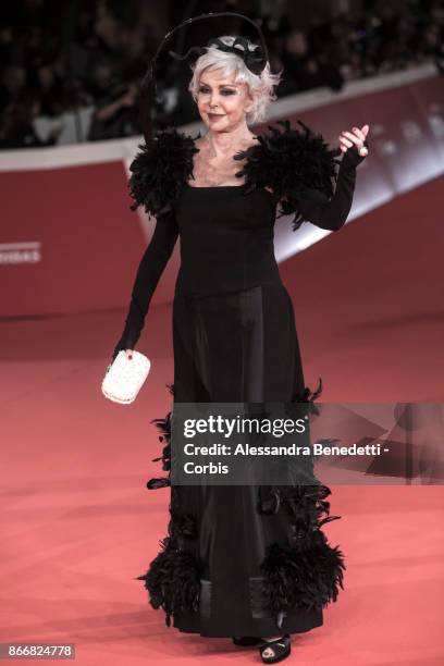 Marina Ripa Di Meana walks a red carpet for 'Hostiles' during the 12th Rome Film Fest at Auditorium Parco Della Musica on October 26, 2017 in Rome,...