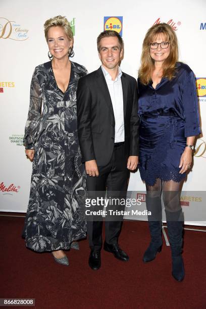 Inka Bause, Philipp Lahm, Maren Gilzer attends the 7th Diabetes Charity Gala at TIPI am Kanzleramt on October 26, 2017 in Berlin, Germany.
