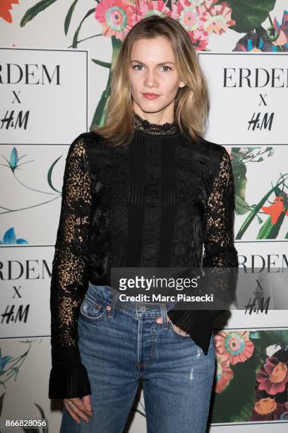 Margot Bancilhon attends the 'ERDEM X H&M' Paris Collection Launch at Hotel du Duc on October 26, 2017 in Paris, France.