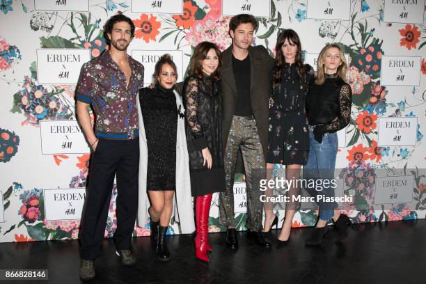 Clint Mauro, Alice Belaidi, Elsa Zylberstein, Francisco Lachowski, Jessianne Lachowski and Margot Bancilhon attend the 'ERDEM X H&M' Paris Collection...