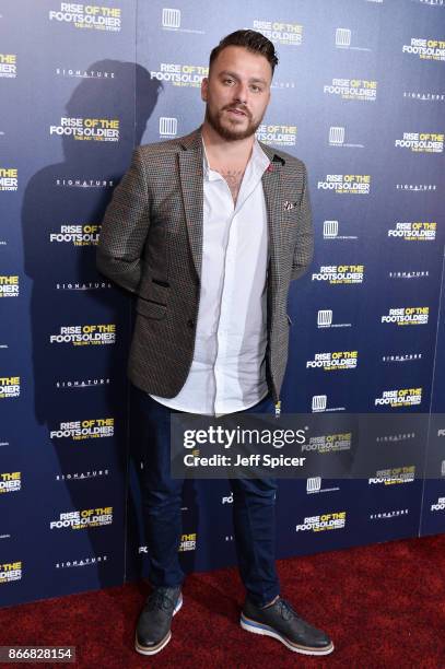 Daniel O'Reilly arriving at the UK Premiere of 'Rise of the Footsoldier 3: The Pat Tate Story' at Cineworld Leicester Square on October 26, 2017 in...