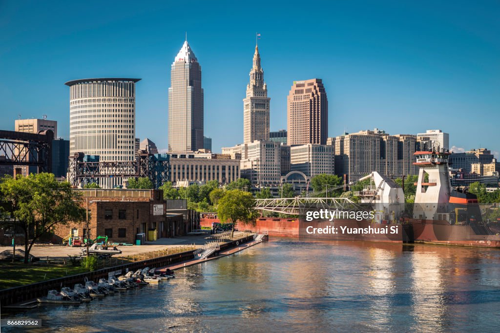 Cleveland Skyline with An Vessel