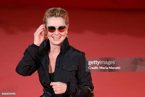 Monica Guerritore walks a red carpet for 'Hostiles' during the 12th Rome Film Fest at Auditorium Parco Della Musica on October 26, 2017 in Rome,...