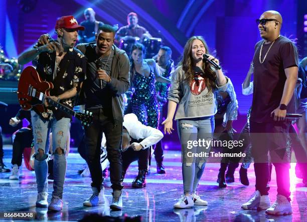 Rehearsal" -- Pictured: Jesse Huerta of Jesse & Joy, Randy Malcom Martinez of Gente De Zona, Joy Huerta of Jesse & Joy and Alexander Delgado of Gente...