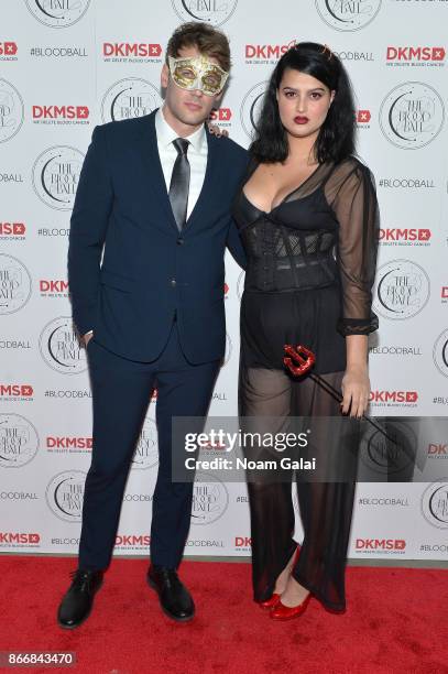 Model Lily Lane and guest attend the 2017 DKMS Blood Ball at Spring Place on October 26, 2017 in New York City.