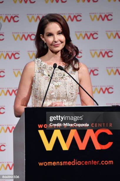 Ashley Judd accepts the WMC Speaking Truth To Power Award onstage at the Women's Media Center 2017 Women's Media Awards at Capitale on October 26,...