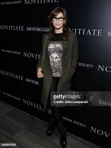 Gina Gershon attends Miu Miu & The Cinema Society host a screening of Sony Pictures Classics' "Novitiate" at The Landmark at 57 West on October 26,...
