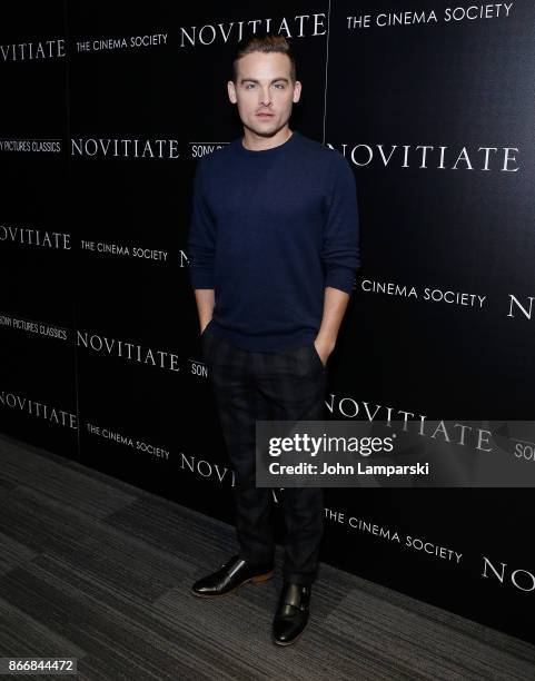 Kevin Zegers attends Miu Miu & The Cinema Society host a screening of Sony Pictures Classics' "Novitiate" at The Landmark at 57 West on October 26,...