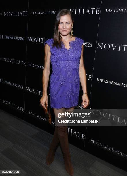 Tara Westwood attends Miu Miu & The Cinema Society host a screening of Sony Pictures Classics' "Novitiate" at The Landmark at 57 West on October 26,...